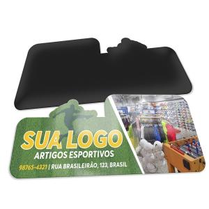 Imã de Geladeira - c/ Corte especial - 103x45 mm Couchê 250g 106x48mm 4x0 Manta magnetica, Verniz total brilho frente Corte especial 