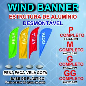 Wind Banner Estrutura de alumínio  4x4 Tecido tactel Sem refile SOMENTE ARQUIVOS EM PDF